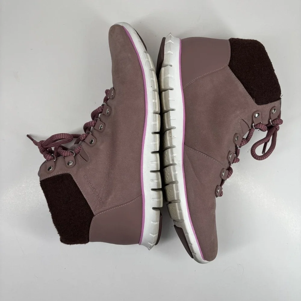 Cole Haan ZERØGRAND Women's 9.5B Mauve/Pink Leather Waterproof Hiker Boot W14044